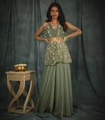 Green Theodora Sharara Set