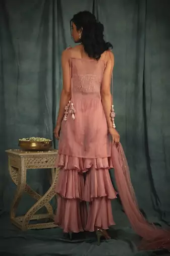 Pink Alice Sharara Set