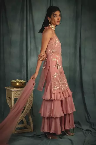 Pink Alice Sharara Set