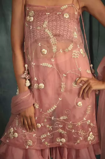 Pink Alice Sharara Set