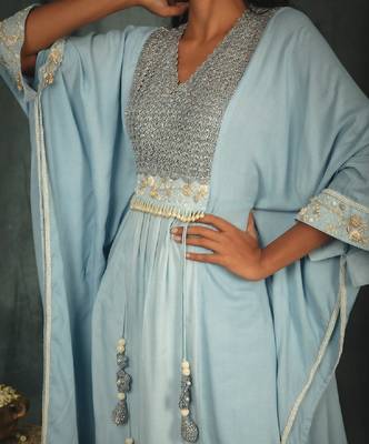 Blue Sophia Kaftan Set 4
