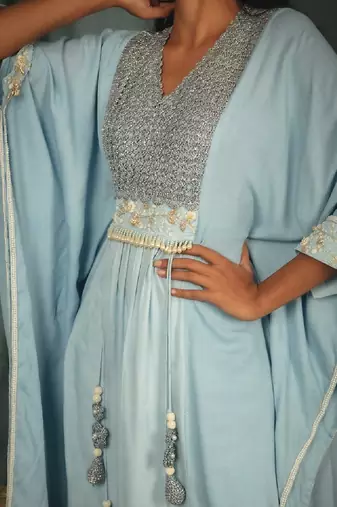 Blue Sophia Kaftan Set