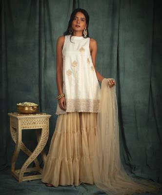 White Anahita Sharara Set 1