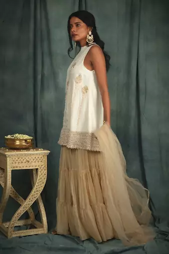 White Anahita Sharara Set