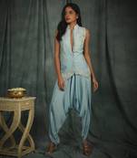Blue Amber Dhoti Set