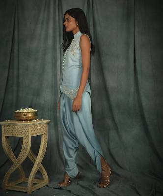 Blue Amber Dhoti Set 3