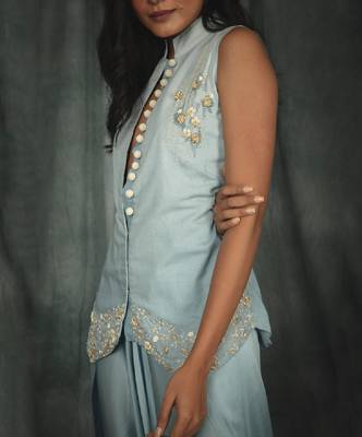 Blue Amber Dhoti Set 4