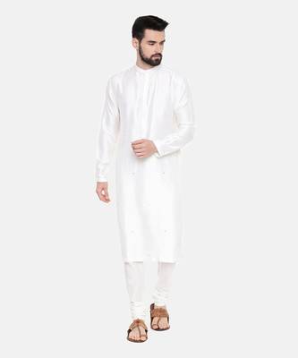 Ivory Silk Mukesh Kurta Set 1