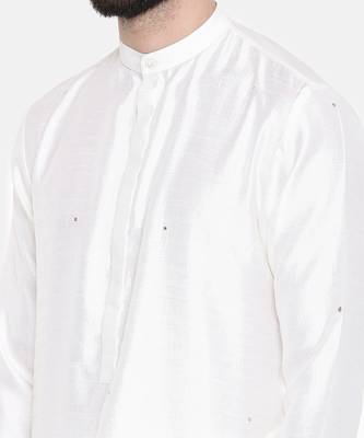 Ivory Silk Mukesh Kurta Set 6