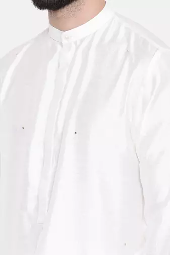 Ivory Silk Mukesh Kurta Set
