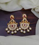 Gold cubic zirconia chandbali