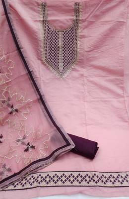 Pink embroidered chanderi salwar 2