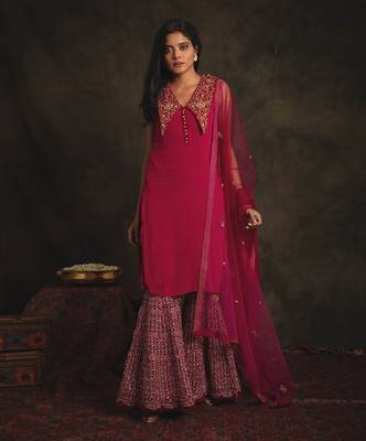 Pink Zubeida Gharara Set 1