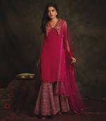 Pink Zubeida Gharara Set