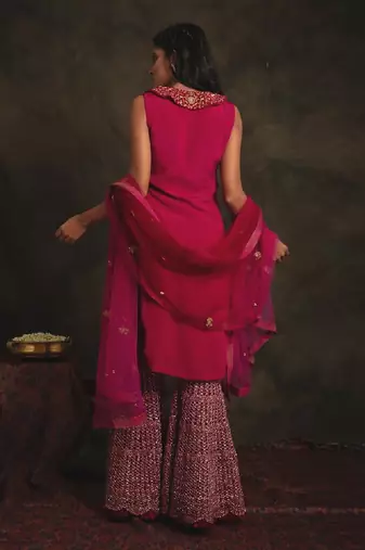 Pink Zubeida Gharara Set