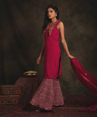Pink Zubeida Gharara Set 3