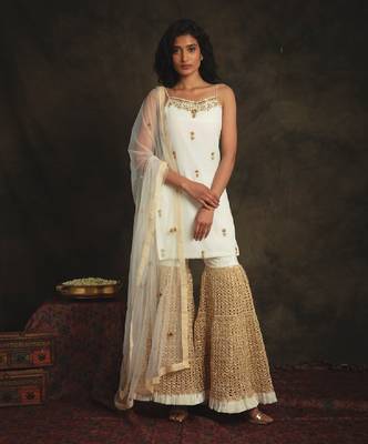 White Muskaan Sharara Set 1