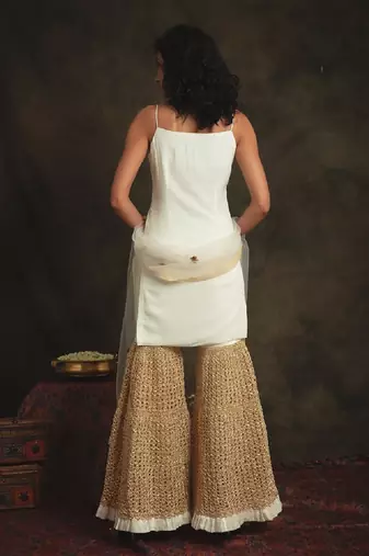 White Muskaan Sharara Set