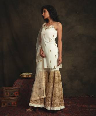 White Muskaan Sharara Set 3