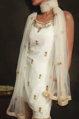 White Muskaan Sharara Set