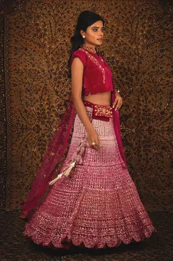 Pink Begum Lehenga Set