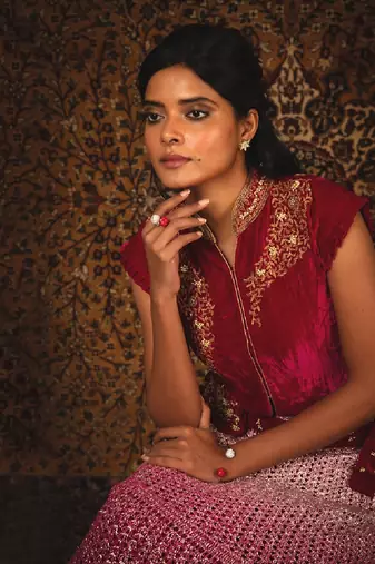 Pink Begum Lehenga Set