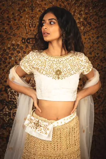 White Maharani Skirt Set