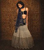 Blue Makhmali Lehenga Set