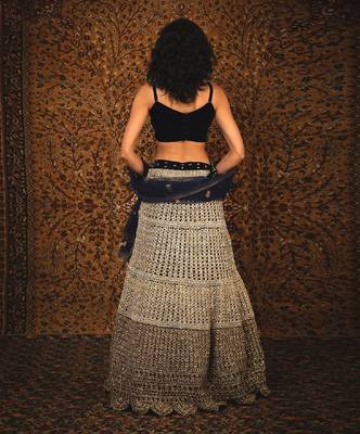 Blue Makhmali Lehenga Set 2