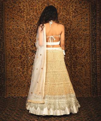 White Sunehri Lehenga Set 2