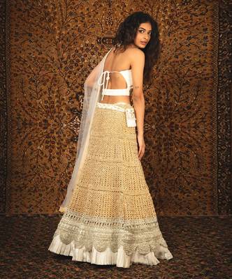 White Sunehri Lehenga Set 3