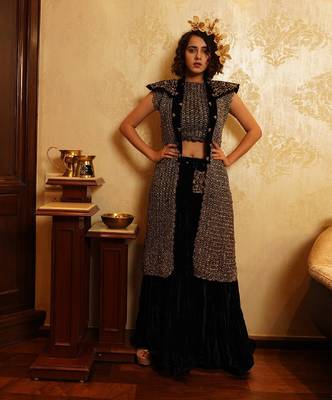 Blue Arzoo Skirt Set 1