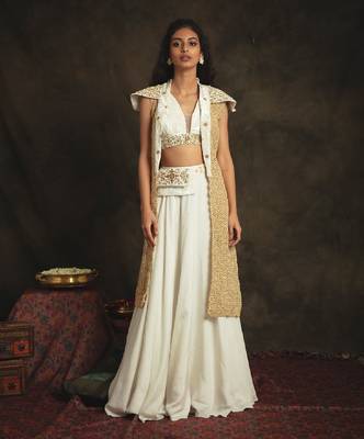 White Afreen Lehenga Set 1