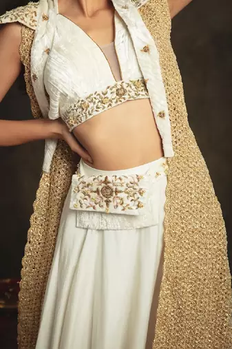 White Afreen Lehenga Set
