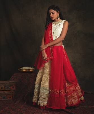 Red Rajeshwari Lehenga Set 1
