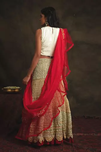 Red Rajeshwari Lehenga Set