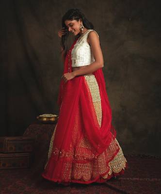 Red Rajeshwari Lehenga Set 3