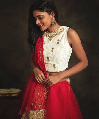 Red Rajeshwari Lehenga Set 4
