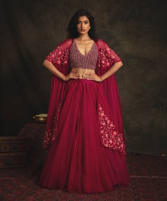 Pink Rajshree Skirt Set 1