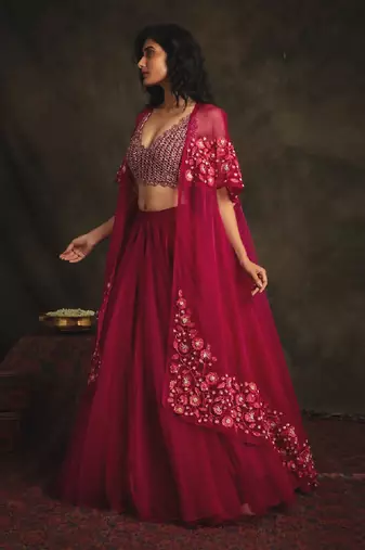 Pink Rajshree Skirt Set