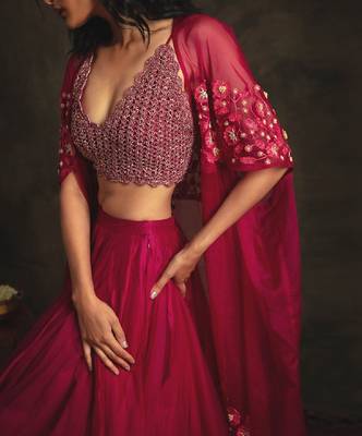 Pink Rajshree Skirt Set 4