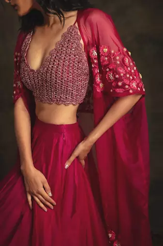Pink Rajshree Skirt Set