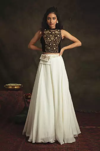 Brown Myraa Skirt Set