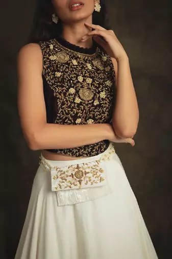 Brown Myraa Skirt Set