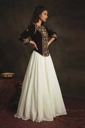 Brown Nyraa Skirt Set