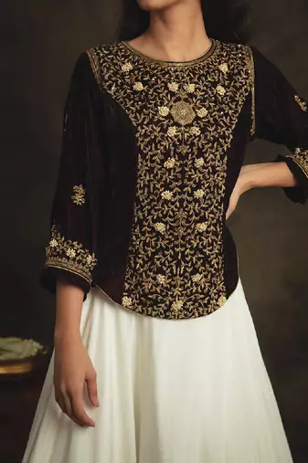 Brown Nyraa Skirt Set