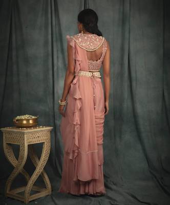 Duchess Pink Saree Set  2