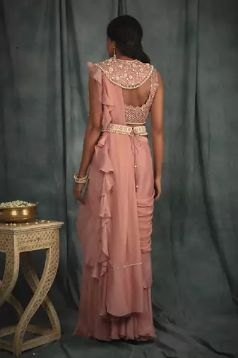Duchess Pink Saree Set 