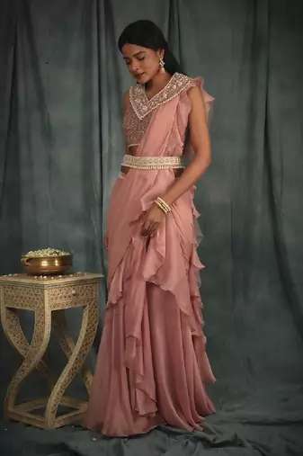 Duchess Pink Saree Set 