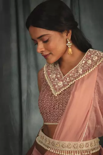 Duchess Pink Saree Set 